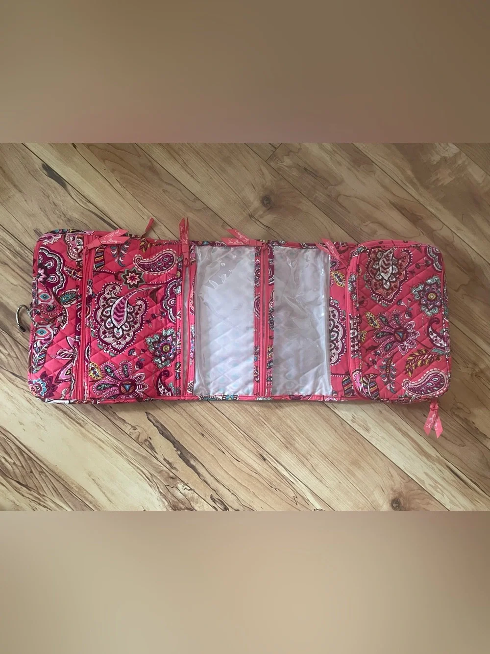 Vera Bradley call me coral Quilted Travel Cosmetic Organizer retired print